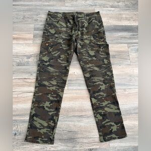 Raw X or Encrypted men's moto jeans in a green camouflage size 38